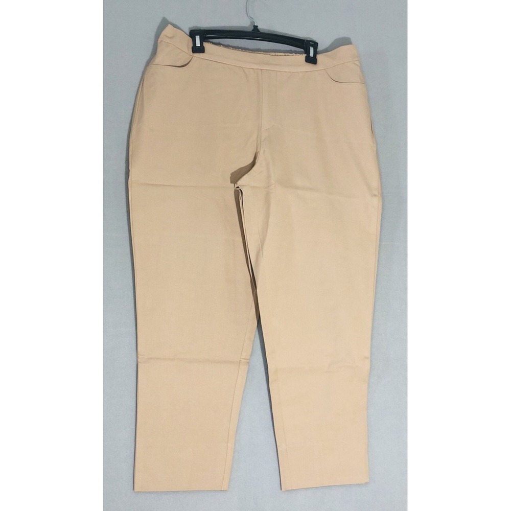 Isaac Mizrahi Live! 24/7 Stretch Ankle Pants Cappucino 18 TALL NEW IN BAG